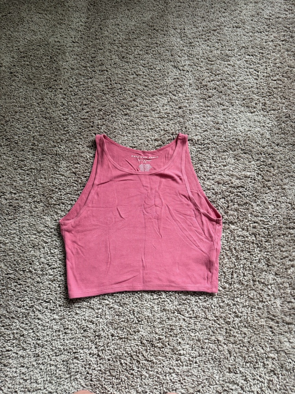 American Eagle Outfitters Ribbed Mauve Crop Tank